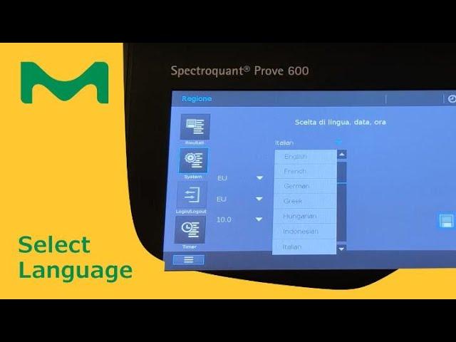 How to change the display language on your Spectroquant® Prove instrument