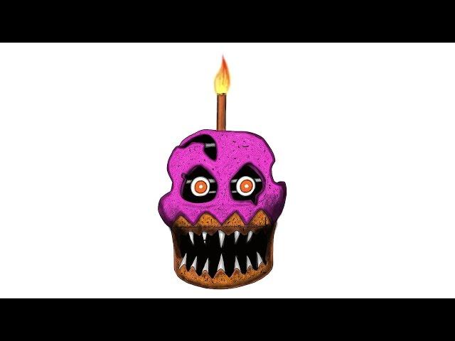 iPad Pro, How to draw Nightmare Cupcake, FNAF, Как нарисовать кошмарный кексик