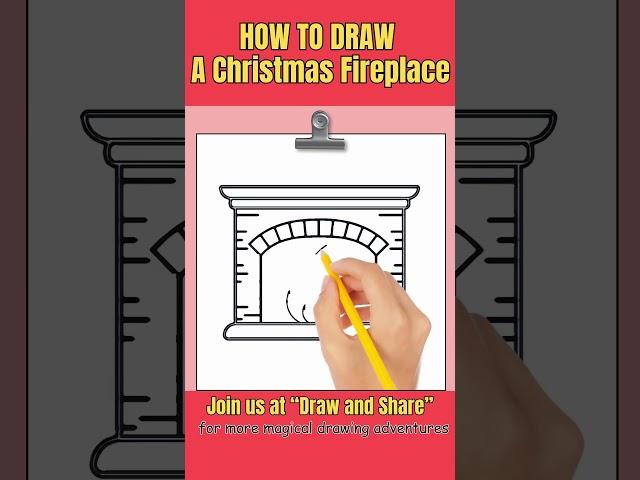 Fun Christmas Art for Kids - How to Draw a Christmas Fireplace  #Shorts