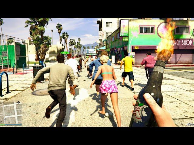 GTA 5 - Fire Bottle vs NPC's Ragdolls | Euphoria Physics Ragdolls 2025