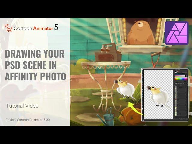 Drawing your PSD Scene in Affinity Photo | Cartoon Animator 5 Tutorial