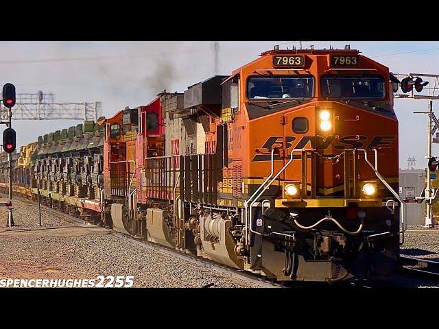 MASSIVE FREIGHT TRAINS 6 !!! (Military Train Chases & More! Needles Sub, CA)