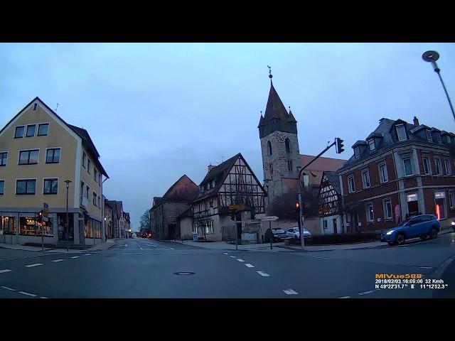 D: Markt Feucht. Landkreis Nürnberger Land. Fahrt durch den Ort. Februar 2018