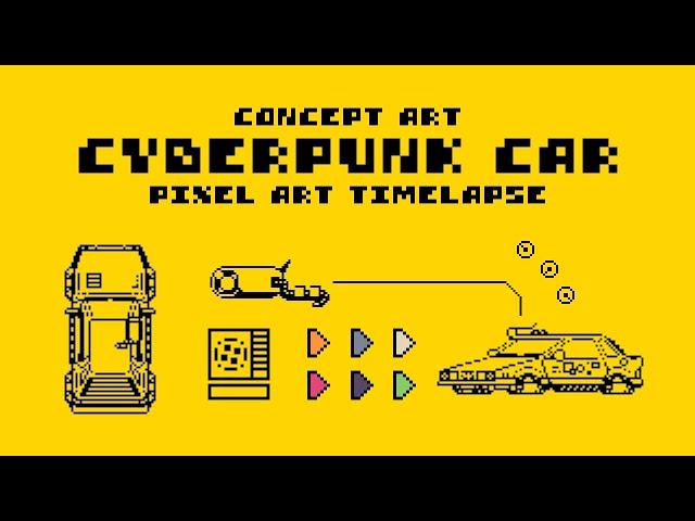 Cyberpunk Car Concept Art (Pixel Timelapse)