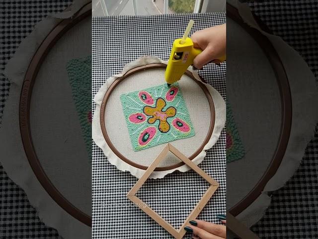 dekoratif kare punch nakışı pano DIY #punchneedle #embroidery #tufting #diy