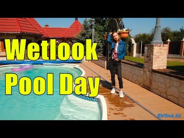 Wetlook Pool Day | Wetlook shirt | Wetlook Girl in Pool