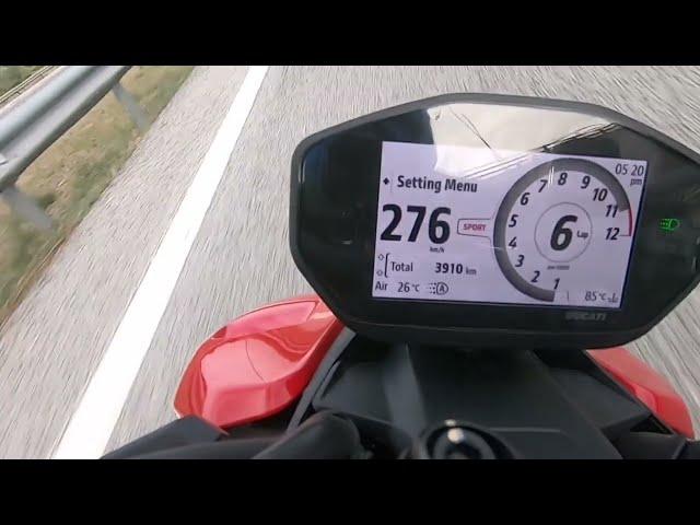 Ducati Streetfighter V2 Acceleration - Top speed