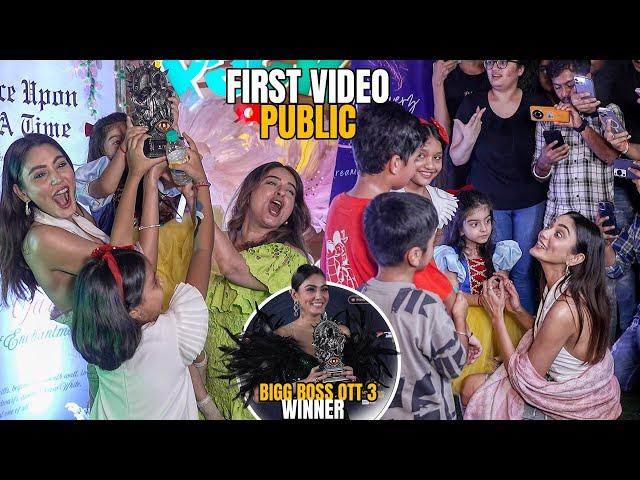 Sana Makbul FIRST Video in Public After Winning Bigg Boss OTT S3 |  No EGO No Attitude