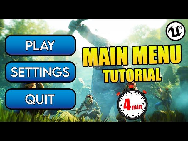 Unreal Engine 4 - How To Create a Main Menu in 4 minutes (Tutorial)