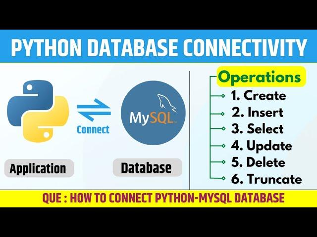 Python-MySQL Database Connectivity | Learn Coding