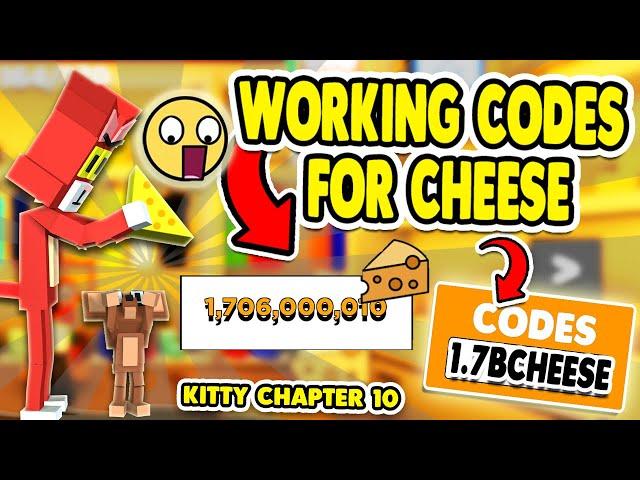 ALL 16 *WORKING* ROBLOX KITTY CODES 2021 FOR 1+ BILLION CHEESE  CHAPTER 10 CODES OF KITTY 