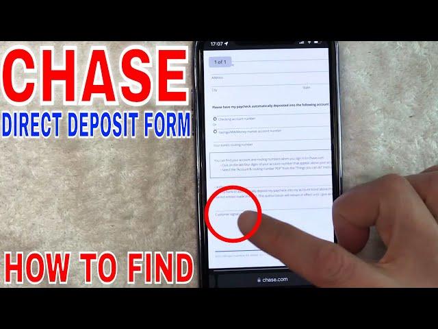  How To Find Chase Direct Deposit Form 