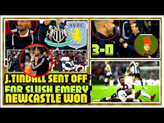 Newcastle assistant Jason Tindall sent off at half-time| Shushing Unai Emery on the touchline| EPL