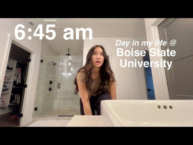 6:45 am college day in my life at Boise State University