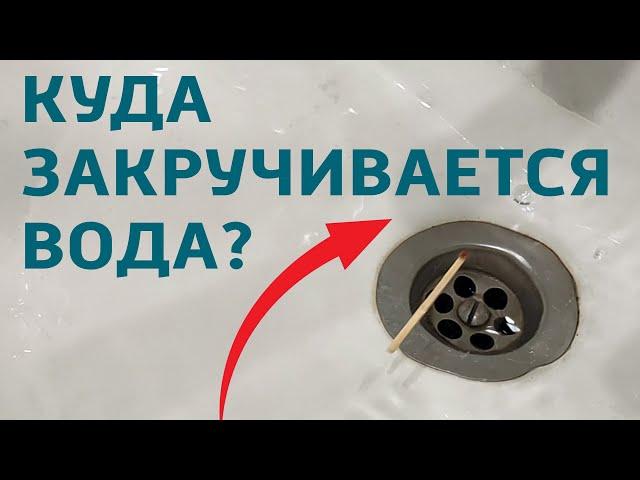 В какую сторону закручивается вода в северном и южном полушарии?