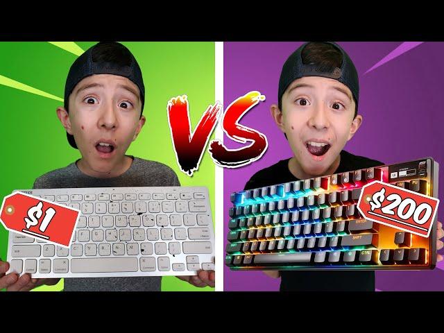 $1 Keyboard vs $200 Keyboard Challenge! - Fortnite