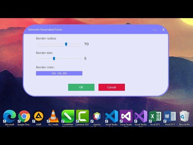 Create Smooth Rounded Corners Form | Border Radius - C# & WinForms