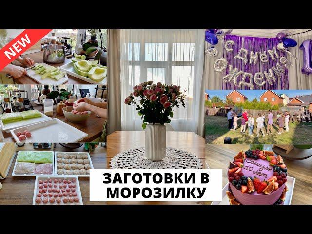  САШУЛЕ 10 лет| праздник в нашей семье, заготовки в морозилку, кабачки, яблоки, мясо 