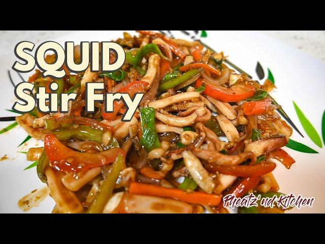 How to Make Squid Stir Fry! Squid Stir Fry Recipe with Flavorful Sauce! Super Easy and Delicious!