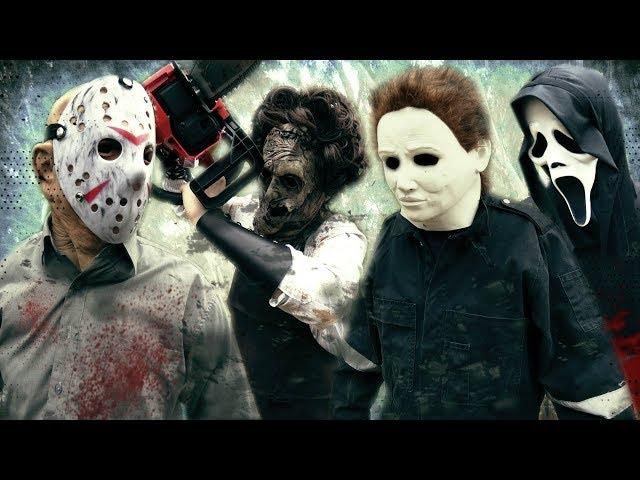 JASON VOORHEES vs LEATHERFACE vs GHOSTFACE vs MICHAEL MYERS | Horror Battle Fan Film (2017)