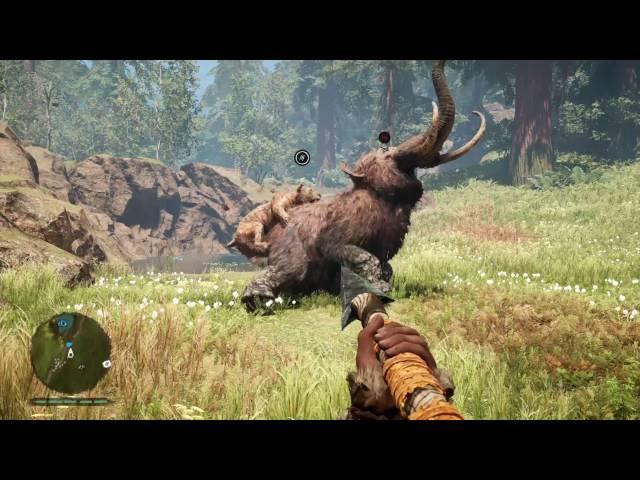 Far Cry® Primal smilodon killing mammoth