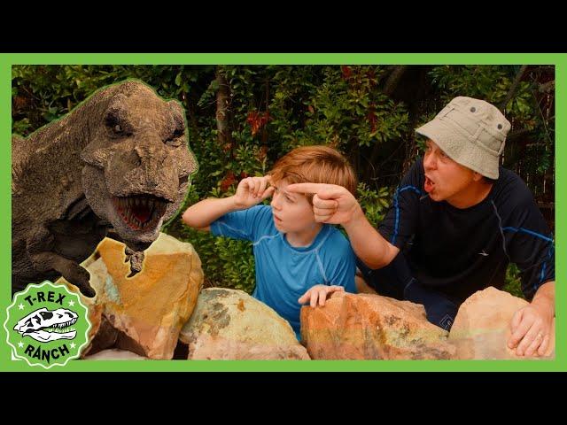 Dinosaur T-Rex at the Pool  T-Rex Ranch Dinosaur Videos