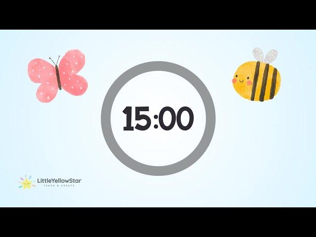 Spring Timer For Kids - 15 Minutes Countdown Timer For Kids With Music | Classroom Countdown Timer