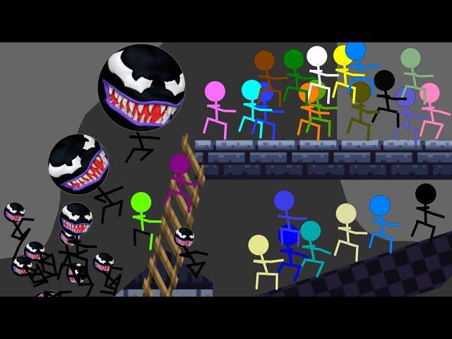 Escape the Zombie Venom - Survival Stickman Race in Algodoo