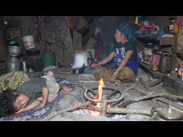 Traditional kitchen of happy village family || Rural life