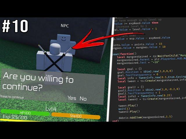 Adding quests, stats and level system + MORE to my game in Roblox Studio - Roblox devlog #10