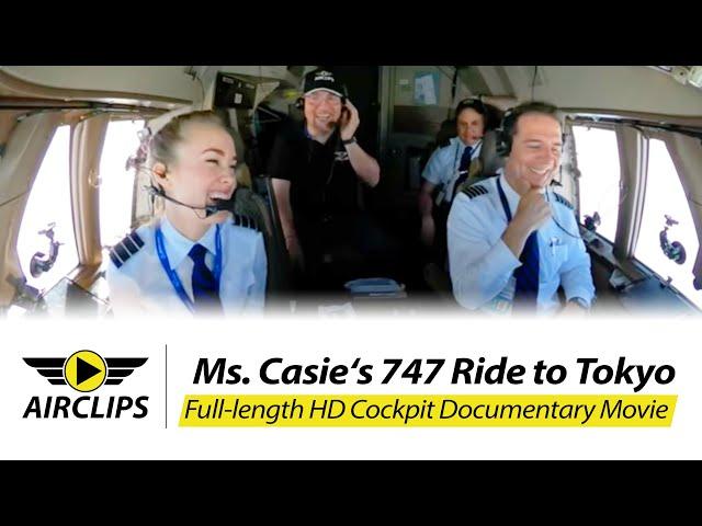 U.S. B747 Pilot Ms. Casie: Jumbo Jet into Tokyo STORM! National Airlines USA Ultimate Cockpit Movie