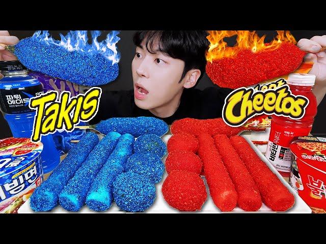 ASMR MUKBANG | TAKIS RICE CAKE Tteokbokki, Fire Noodles, cheese stick, hot dog recipe ! eating