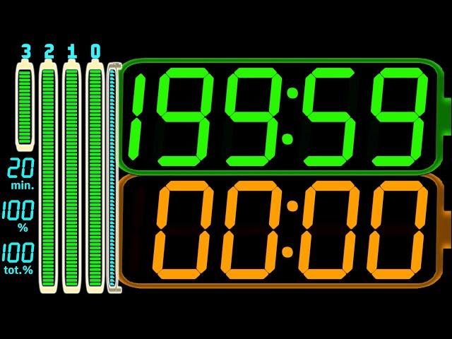 BCG 200 Minutes (199:59) Countdown with Stopwatch (Multi Battery Life LED) Remix BBC Countdown V.12