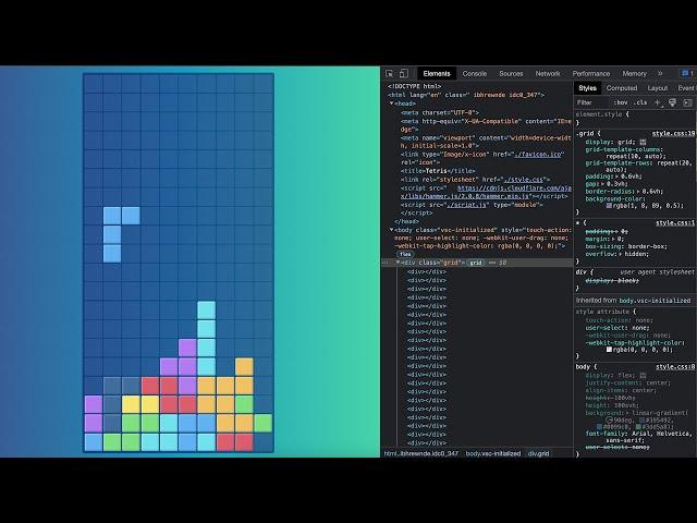 Тетрис на JavaScript с пошаговым объяснением