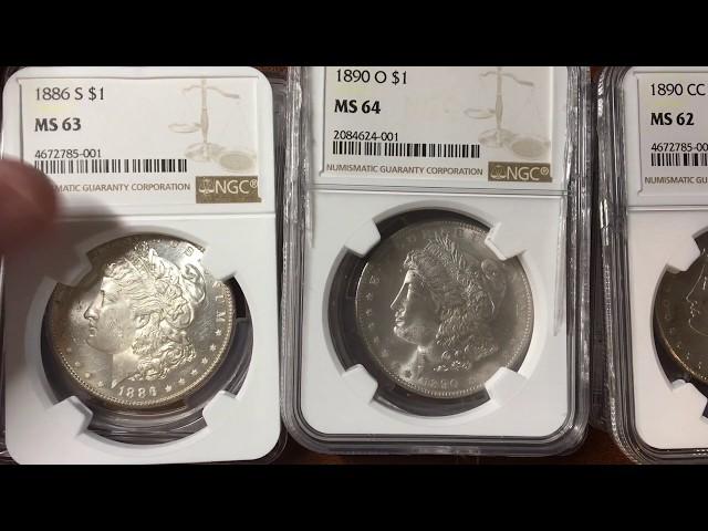 Crackout PCGS vs NGC coin grading - Morgan silver dollars, 1889-CC