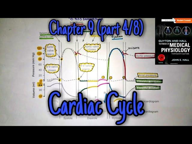 Cardiac Cycle (Ventricular pressure and volume changes) Chapter 9 part 4 guyton and hall physiology