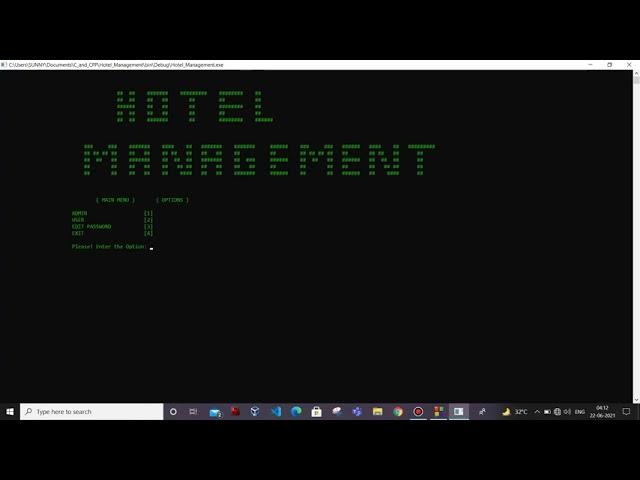 Hotel Management System using C & C ++ and demonstration by trainees at PinE Training Academy