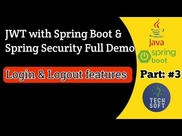 JWT Authentication & Authorization, login & logout with Spring boot  | Spring Security full demo #3