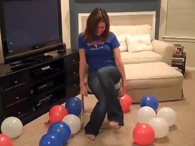 Cool Girl Sit Popping Balloons - Part 2