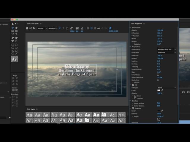 Premiere Pro CC 2017   Titles   Tracking, Kerning & Baselines