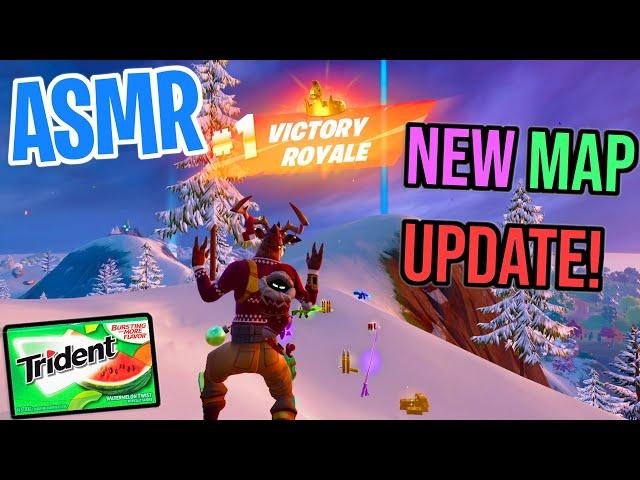 ASMR Gaming  Fortnite New Map Update! Relaxing Gum Chewing  Controller Sounds + Whispering 