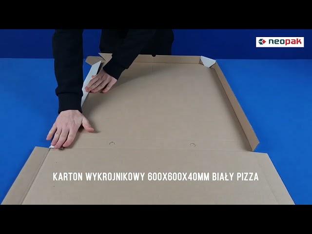 Karton wykrojnikowy 600x600x40mm biały pizza