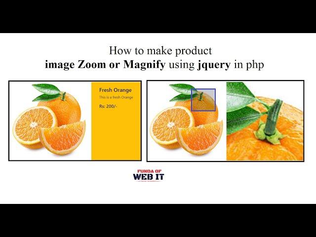 How to make product image Zoom or Magnify using jquery in php