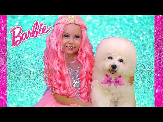 Alice how Barbie Doll Plays with puppy