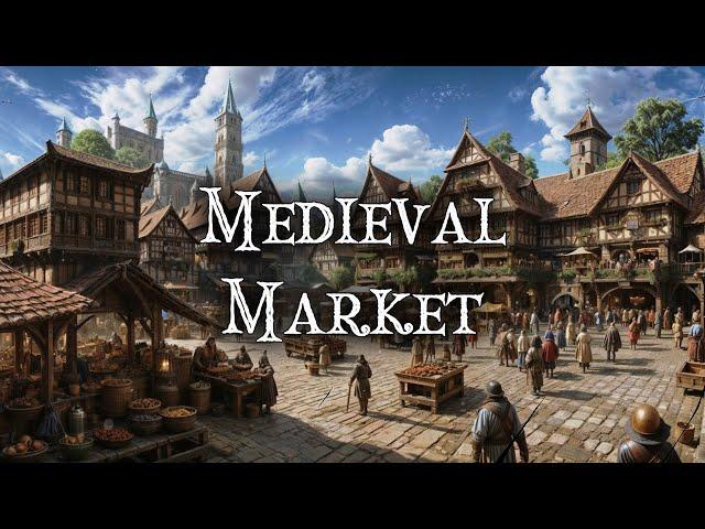 Life in a Medieval Market Square Beneath Majestic Castles | Relaxing Medieval Ambient Celtic Music