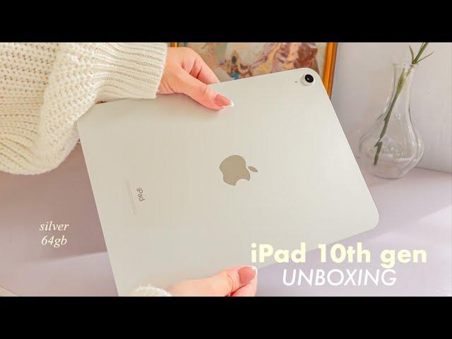 iPad 10th gen unboxing  64gb (silver) 🩶 apple pen alternative, ipad case [aesthetic / asmr]