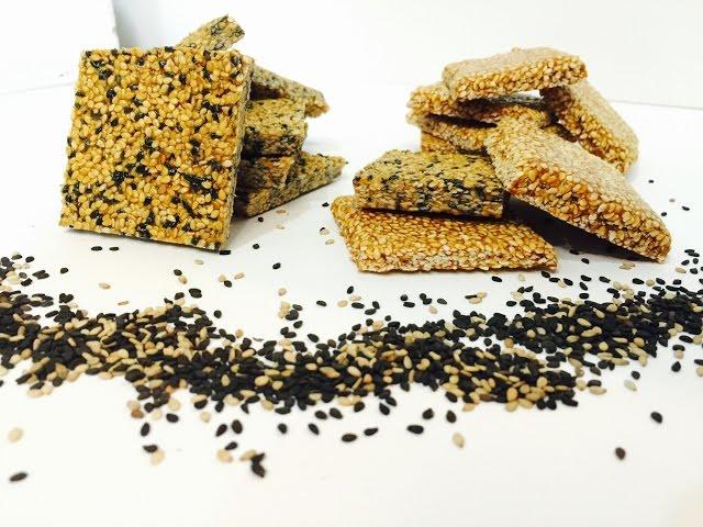 Sesame Seed Brittle using Jaggery in English with Raihana's Cuisines