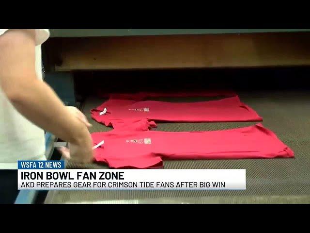 Montgomery business prepares gear for Tide fans after Iron Bowl win