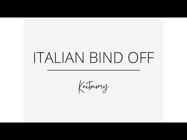 Italian Bind Off knitting