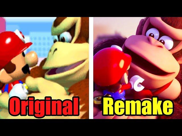 Mario vs. Donkey Kong - All Cutscenes Comparison (Remake vs. Original)